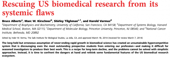 Rescuing US biomedical research from its systemic flaws Rescuing US biomedical research from its systemic flaws